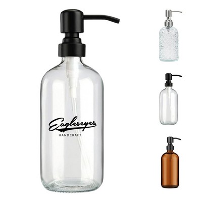 14oz Glass Bathroom Soap Dispenser