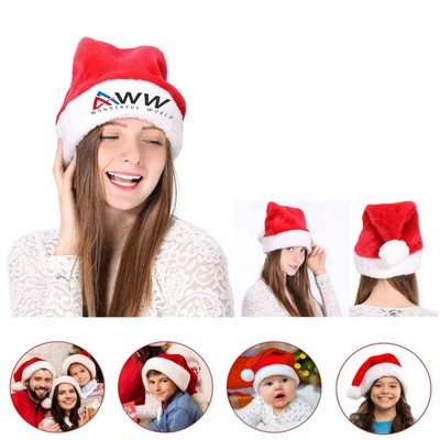 Short Plush Santa Hats