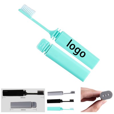 Custom Folding Travel Toothbrush with Case – Soft Bristles, Portable, Adult & Kids