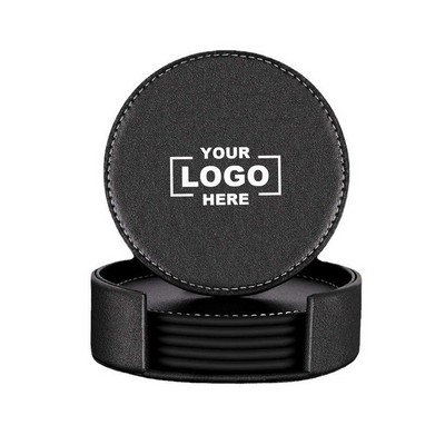 4" Round Leather Coaster