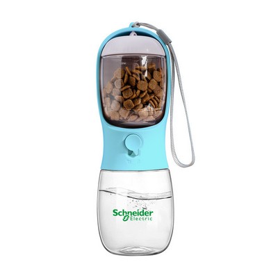 10oz Dog Water Bottle with Food Container,Pet Dispenser