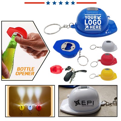 Construction Helmet Bottle Opener Keychain