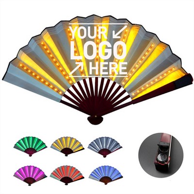 Custom Folding Led Flash Large Hand Fan