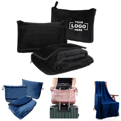 Premium Flannel Folding Travel Blanket