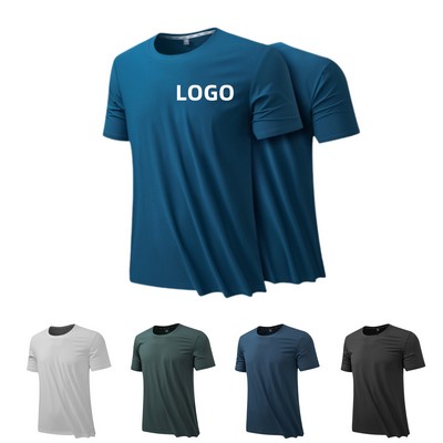 Ice Silk Breathable Round Neck Sweat-Absorbing T-Shirt