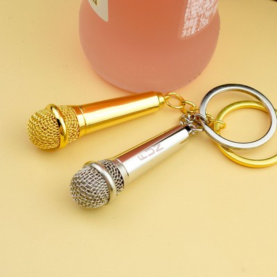 Creative Metal Microphone Shape Keychain