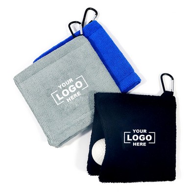 Microfiber Golf Ball Wiping Towel with Hook