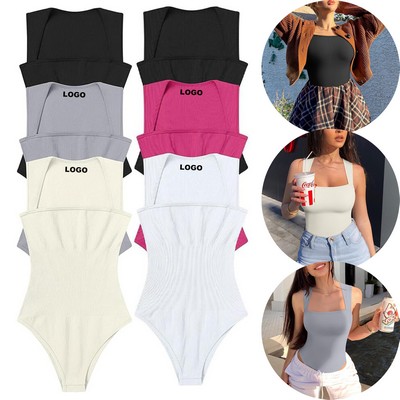 Women's Sexy Slim Fit Shapewear Jumpsuit Tummy Control Tank Tops Bodysuits