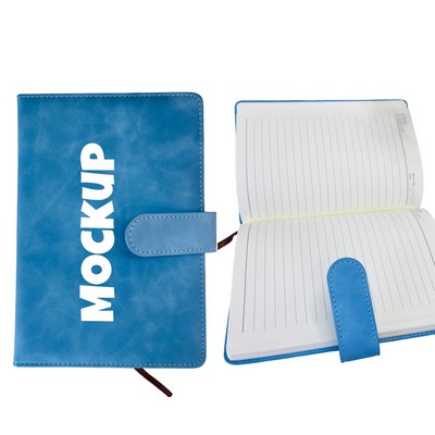 A5 Leather Button Notebook