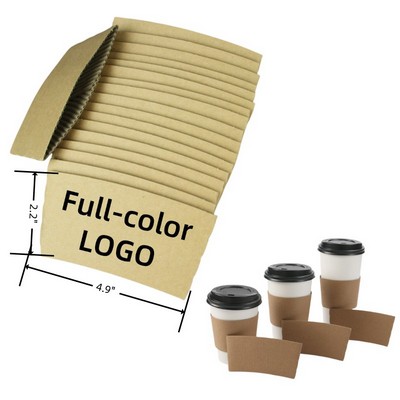 Full Color Custom Printed Thick Paper Coffee Sleeves Suitable For 10 To 20 Ounce Cups