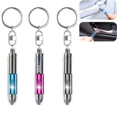 Portable Mini Metal Dischargeanti Static Pen Keychain With Led Light