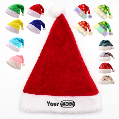 Plush Christmas Santa Hat For Kids And Adults