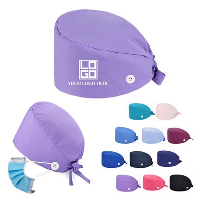 Medical Nurse Scrub Cap with Button