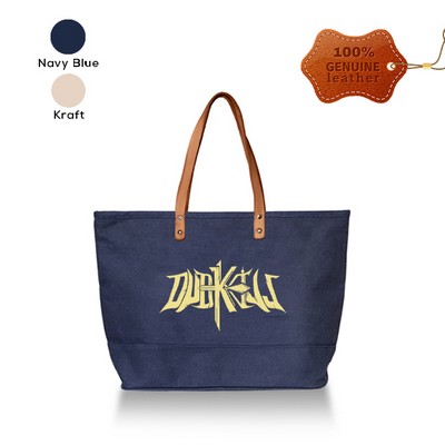 Next Level Dobby Tote With Leather Handles