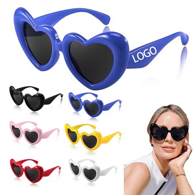 Heart-shaped oversized sunglasses