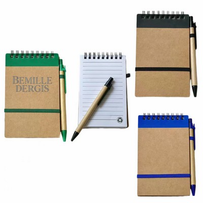 Coil notebook with pen
