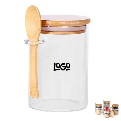 18Oz Overnight Oats Glass Containers w/ Bamboo Lids