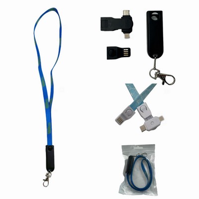 3-in-1 Neck Strap USB Cord