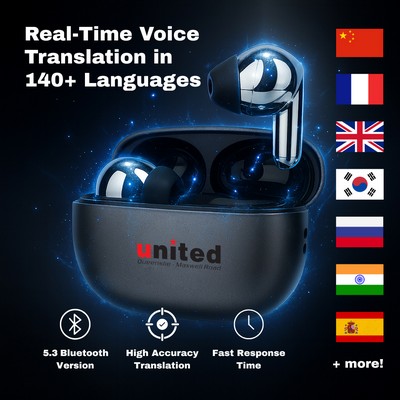 Real-Time AI 140 Plus Language Translator Earbuds with App Control