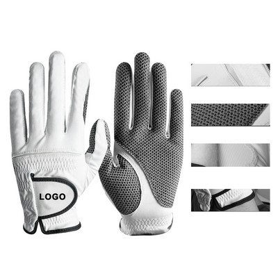 Non-Slip Leather Golf Gloves One Pair