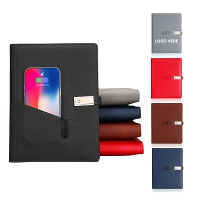 PU Notebook Featuring 8000mAh Wireless Power Bank