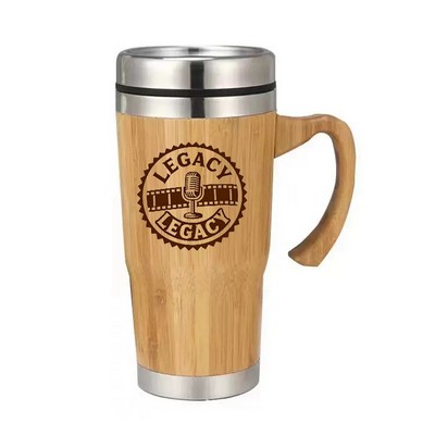 15oz Bamboo Shell Stainless Steel Insulated Mug
