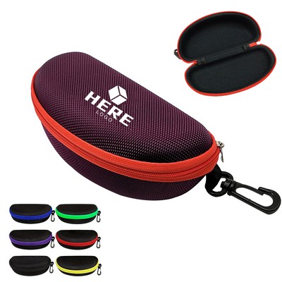 Portable Sun Glasses EVA Hard Case Travel Zipper Clip