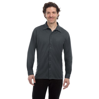 Blue Generation - Men's Pocketless Knit Stretch Woven Shirt