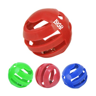 Pet Toy Round Hollow Plastic Bell Cat Teasing Ball