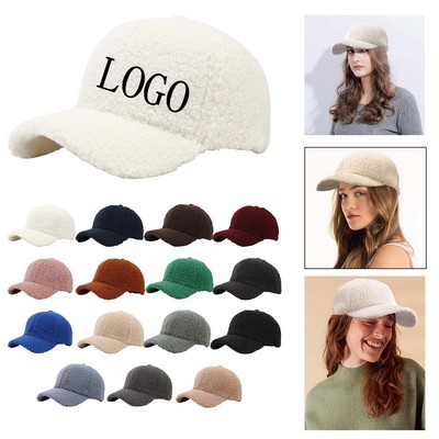 Lamb Wool Warm Baseball Cap