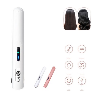 2-In-1 Cordless Flat Iron Straightener and Curler