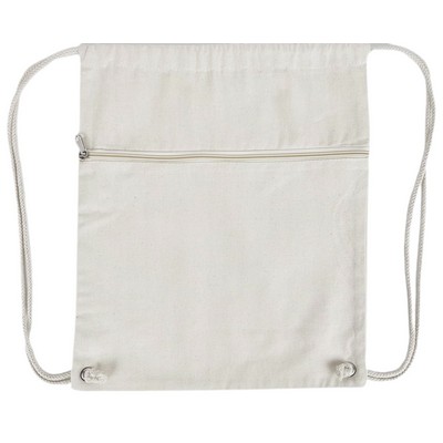 Blank Travel 7 oz Canvas Drawstring Bag | Sports Gym Hiking Event Cinch Natural (14x17)