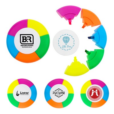 Round Shaped 5-Color Highlighter