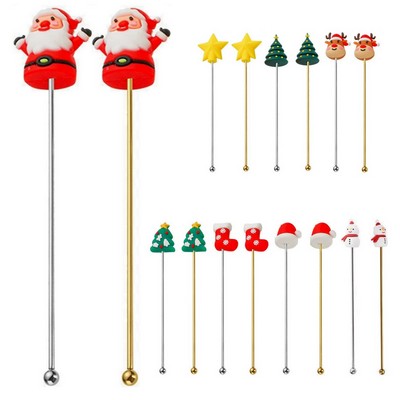 Stainless Steel Christmas Stir Sticks