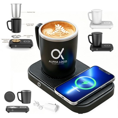 Smart Cup Warmer 15W Fast Wireless Charger Heating Cooling