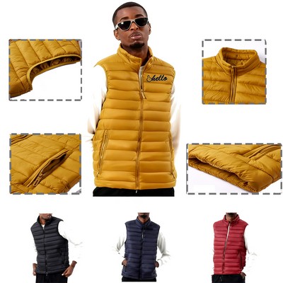Mens Lightweight Water-Resistant Packable Puffer Vest