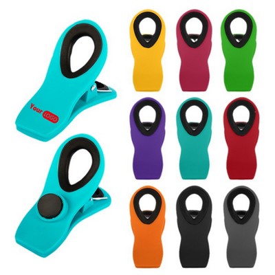 Moisture-proof magnetic clip for plastic bags