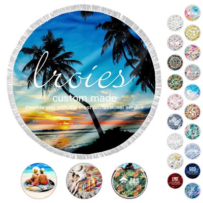 Full Color Printed Round Beach Towel