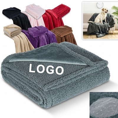 Premium Waterproof Reversible Sherpa / Flannel Pet Blanket