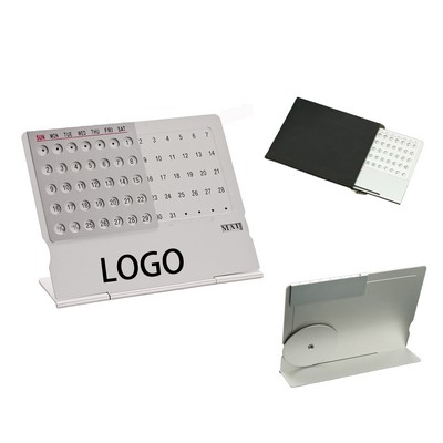 Ultra-Slim Metal Desktop Calendar for Office & Home