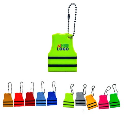 Reflective Keychain PVC Vest Night High-Visibility Pendant Gift