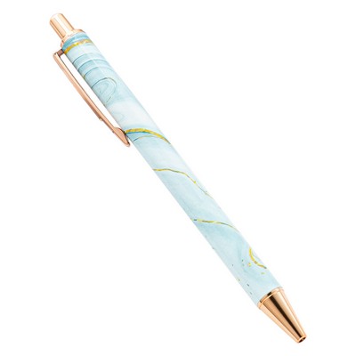 Luxury Marble Pattern Metal Ballpoint Pen Thermal Transfer Custom Print Pen
