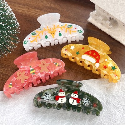 Festive Season Acrylic Hair Claws, Large Clips