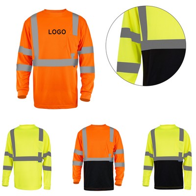 Reflective Strip Long Sleeve Work Shirt