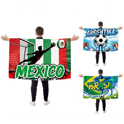 2026 World Cup Fan Shoulder Cape Flag