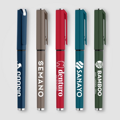 Islander Recycled Plastic Monochrome Gel Grip Pen - Silkscreen