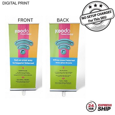 24Hr Express Ship- Premium Retractable Pull Up Banner Double sided Graphics 33.5x79
