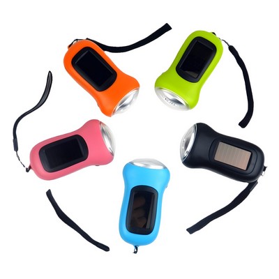 Solar-Powered & Hand-Crank LED Flashlight