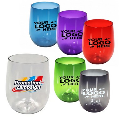 12 oz. Plastic Stemless Wine Glass