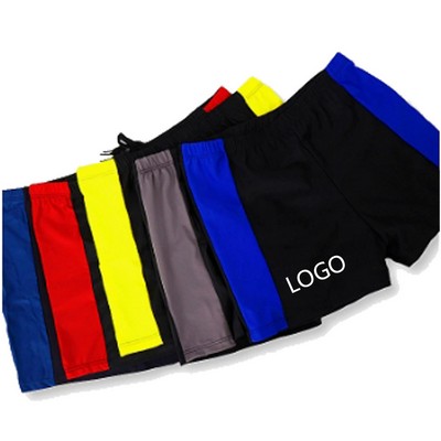 Men's Polyester Drawstring Loose Quick Drying Swimming Shorts